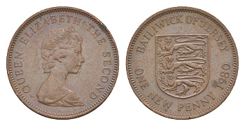 Джерси 1 пенни 1980 KM 30 бронза 4124-821