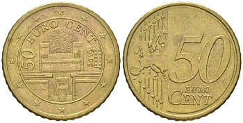 Австрия 50 евроцентов 2010 Венский сецессион KM 3141 нордик 4539-244