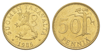 Финляндия 50 пенни 1985 KM 48 алюминиевая бронза UNC 4648-521