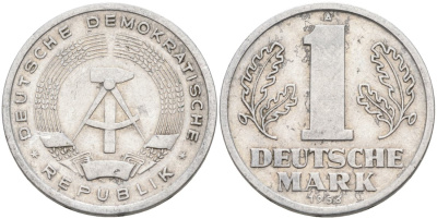 ГДР 1 марка 1956 А KM 13 алюминий 4571-716