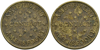 ЕВРОПА ИГРОВОЙ ЖЕТОН ND AMUSEMENT AMERSFOORT, CONTACT, ДИАМЕТР 19 ММ. латунь 99-523