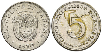 Панама 5 сентесимо 1970  KM 23.2 медно-никель    4610-252