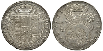 Неаполь и Сицилия тари (2 карлини) 1686 Карл II Испанский серебро 00-822-18