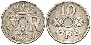 НОРВЕГИЯ 10 ЭРЕ 1925 KM 383 медно-никель 4547-1038