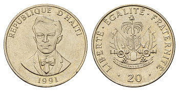 Гаити 20 сантимов 1991 KM 152 медно-никель UNC 60-1336