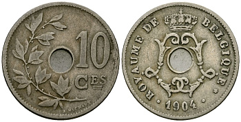 Бельгия 10 сантимов 1904 Belgique KM 52 медно-никель 4172-743