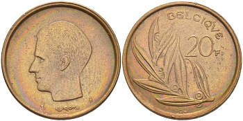 Бельгия 20 франков 1980 Belgique, Бодуэн I (1951-1993) KM 159 никель бронза 4391-335