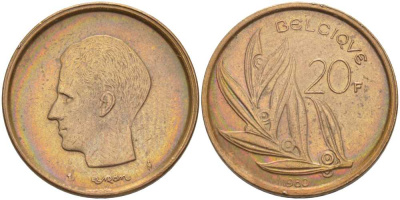 Бельгия 20 франков 1980 Belgique, Бодуэн I (1951-1993) KM 159 никель бронза 4391-335