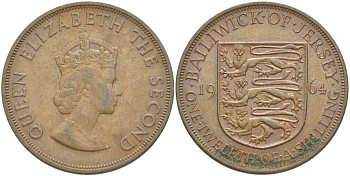 Джерси 1/12 шиллинга 1964 Елизавета II (1952-2022) KM 21 бронза 3996-514