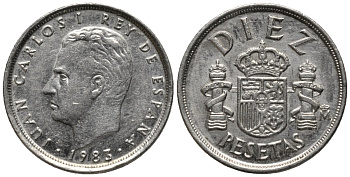 Испания 10 песет 1983 Хуан Карлос I (1975-) KM 827 медно-никель 187-234