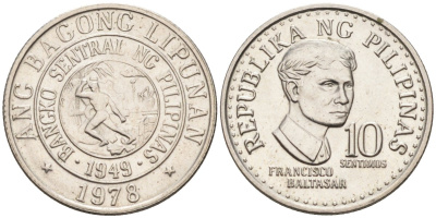Филиппины 10 сентимо 1978 KM 207 медно-никель 4392-1219