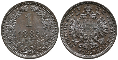 АВСТРИЯ 1 КРЕЙЦЕР 1885 БОЛЬШОЙ ОРЁЛ KM 2187 медь 66-115