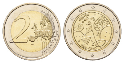 Мальта 2 евро 2020 Игры KM 207 биметалл UNC 68-922