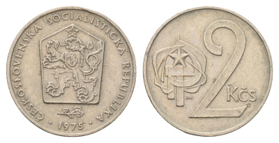 Чехословакия 2 кроны 1975 KM 75 медно-никель 4605-245