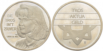 НИДЕРЛАНДЫ ЖЕТОН ND TROS AKTUA GELD, DE TROS IN'T ZILCER, LINDA de MOL, АКТРИССА медно-никель UNC 3996-311
