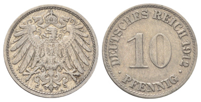 Германия 10 пфеннигов 1912 A KM 12, J. 13 медно-никель 4701-1131