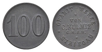 Стригау (Стшегом) 100 пфеннигов ND лагерь военнопленных Men05 24377.4 цинк 1528-613