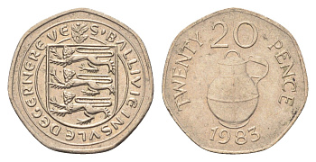Гернси 20 пенсов 1983 KM 38 медно-никель 4702-738
