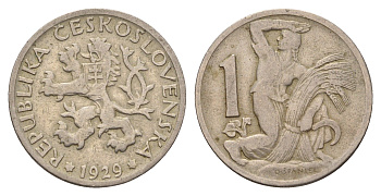 Чехословакия 1 крона 1929 KM 4 медно-никель 4116-935