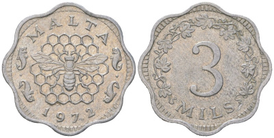 Мальта 3 миля 1972 KM 6 алюминий 183-1235