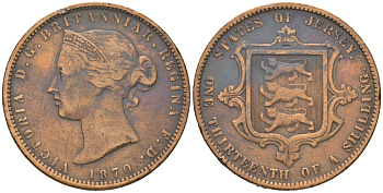 Джерси 1/13 шиллинга 1870 KM 5 бронза 65-1036