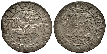 Польша 1/2 гроша (полугрош) 1556 Сигизмунд II Август (1544-1572), вес 1,19 гр. Saurma 5568 серебро 1516-1522