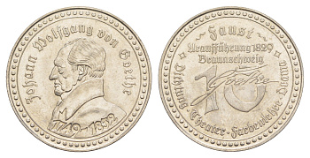 Германия медаль - Иоганн Вольфганг фон Гёте ND (1982) диаметр 27 мм, вес 4,8 гр никель сталь 4175-143