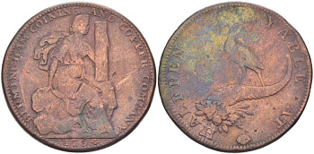 Великобритания 1/2 пенни 1794 Уорикшир - Бирмингем, Mining & Copper Co Dalton & Hamer 117 медь 1518-1531