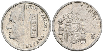 Испания 1 песета 1996 Хуан Карлос I (1975 - 2014) KM 832 алюминий 4154-515