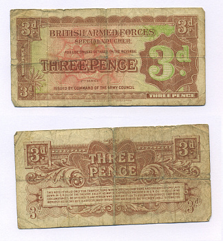 Великобритания 3 пенса 1948 вторая серия, для вооруженных сил Pick М16а бумага 6318-2-1-2