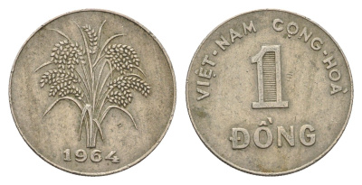 Южный Вьетнам 1 донг 1964 KM 7 медно-никель 75-1045