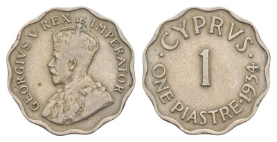 Кипр 1 пиастр 1934 KM 21 медно-никель 4637-246