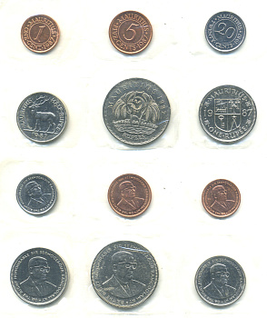 Маврикий набор из 6 монет 1987 в запайке KM MS1 UNC 3540-4