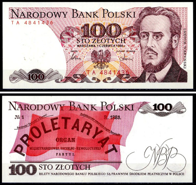 Польша 100 злотых 1986 Pick 143 e бумага 402-33-3-1