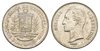 Венесуэла 2 боливара 1990 Симон Боливар Y 43a сталь плакированная никелем 4583-431