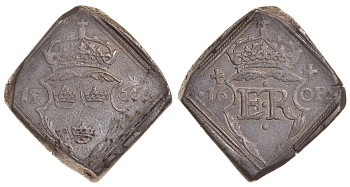 Швеция 16 эре 1566 Эрик XIV, клиппа Ahlstroem 47 серебро 10-005-15