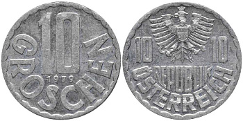 Австрия 10 грошей 1979 KM 2878 алюминий 113-615