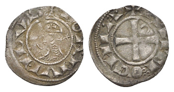 Государство Крестоносцев, Антиохия 1 денарий 1163-1201 Боэмунд III (1163-1201) Metcalf 378, CCS 67d серебро 1516-1614