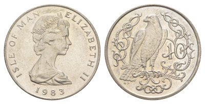 Остров Мэн 10 пенсов 1983 PM, Елизавета II (1952-2022) KM 62 медно-никель aUNC 4654-712