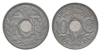 Франция 10 сантимов 1941 KM 895 цинк 4174-632