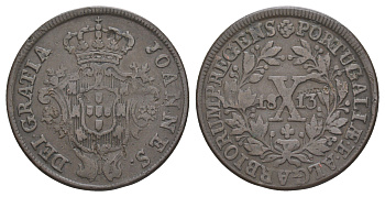 Португалия 10 реалов 1813 Мария I (1777-1816) KM 348 медь 4127-741