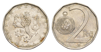 Чехия 2 кроны 2004 KM 9 сталь плакированная никелем 4381-959