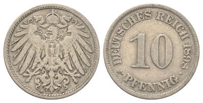Германия 10 пфеннигов 1898 A KM 12, J. 13 медно-никель 4701-1067