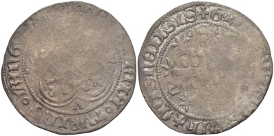 САКСОНИЯ, ГРАФСТВО МЕЙСЕН ШИЛДГРОШ 1428-1436 ФРИДРИХ II И СИГИЗМУНД Krug 1002. серебро 1520-531