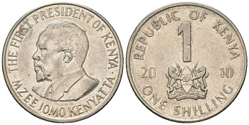 Кения 1 шиллинг 2010 Джомо Кениата KM 34 сталь плакированная никелем 117-1225