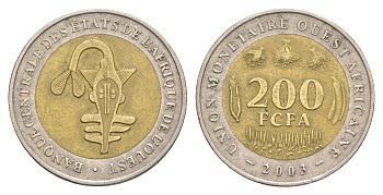 Западная Африка (BCEAO) 200 франков 2003 KM 14 биметалл 4654-547