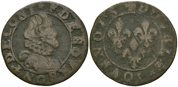 ФРАНЦИЯ ДВОЙНОЙ ТУРНУА 16 ВЕК медь 99-961