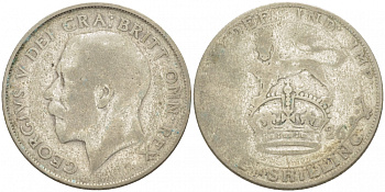 Великобритания 1 шиллинг 1926 Георг V (1910-1936), старая модификация, круглый жемчуг KM 816a, Spink 4023А серебро 4402-1157