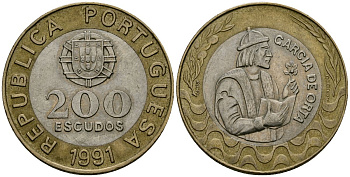 Португалия 200 эскудо 1991 Гарсия Де Орта (1501-1568) KM 655 биметалл 4168-545