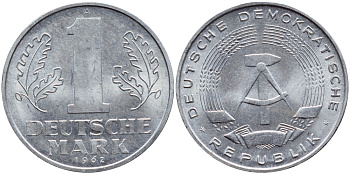 ГДР 1 МАРКА 1962 А KM 13 алюминий 4398-812